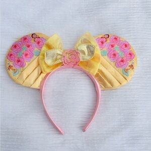 Floral Mouse Ears Headband with Bow